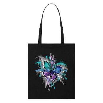 Butterfly Symbol Illustration Blast Colors - Stanley/Stella Organic Tote Bag - black - Front