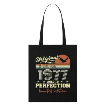 Novembre 1977 Anniversaire 1977 november 1977  - Tote bag bio Stanley/Stella - noir - Devant