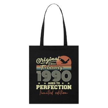 Birthday February 1990 - Stanley/Stella Organic Tote Bag - black - Front