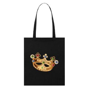 Couronne dorée avec pierres précieuses et perles - Tote bag bio Stanley/Stella - noir - Devant