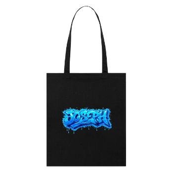 GRAFFITI-NAME JOSEPH FÜR PERFEKTES GESCHENK DRUCKBAR - Stanley/Stella Bio-Stoffbeutel - Schwarz - Vorne