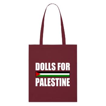 dolls for palestine - Stanley/Stella Bio-Stoffbeutel - Burgunderrot - Vorne