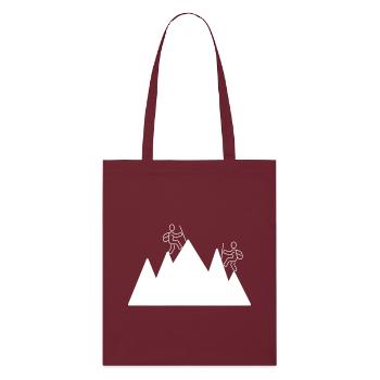 Mountaineer Lines Silhouette - Stanley/Stella Organic Tote Bag - burgundy - Front