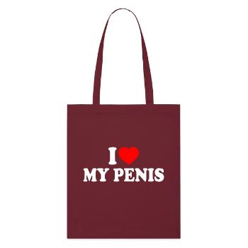 I love my penis - Stanley/Stella Bio-Stoffbeutel - Burgunderrot - Vorne