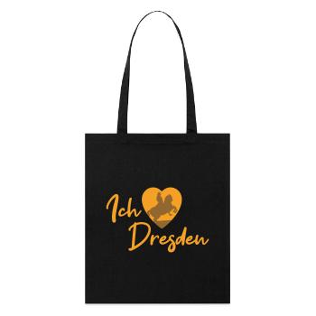 Ich liebe Dresden - Schriftzug - Stanley/Stella Bio-Stoffbeutel - Schwarz - Vorne