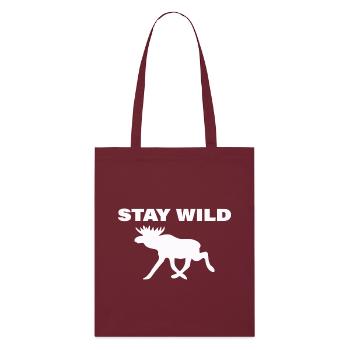 STAY WILD - Stanley/Stella Organic Tote Bag - burgundy - Front