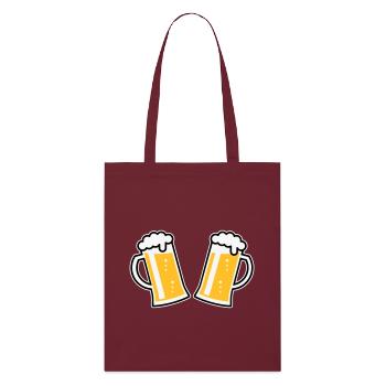 2 chopes à bière Prosten (bière / chope à bière / 3C) - Tote bag bio Stanley/Stella - bordeaux - Devant