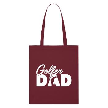 Golfer-Vater, Vintage-Silhouette-Golf-Vater, Vater - Stanley/Stella Bio-Stoffbeutel - Burgunderrot - Vorne