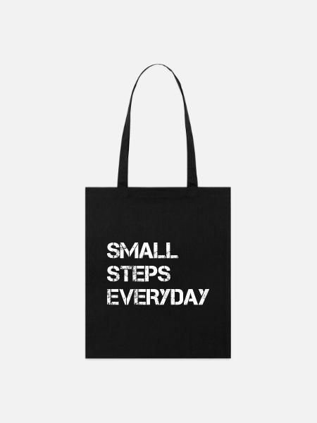 Small Steps Everyday - Stanley/Stella Bio-Stoffbeutel - Schwarz