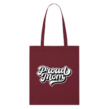 Proud Mom Vintage Love Lettering - Stanley/Stella Bio-Stoffbeutel - Burgunderrot - Vorne