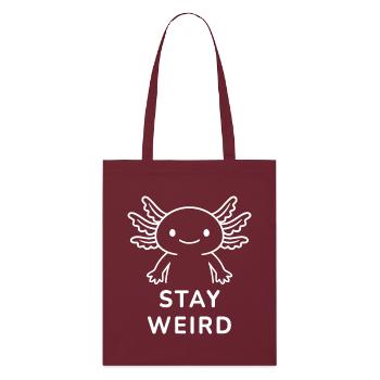 Axolotl – Stay Weird. - Stanley/Stella Bio-Stoffbeutel - Burgunderrot - Vorne