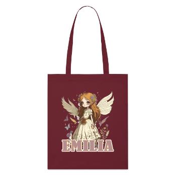 Emilia - maiden name - fairy - Stanley/Stella Organic Tote Bag - burgundy - Front