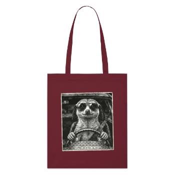 Meerkat Flashed - Stanley/Stella Organic Tote Bag - burgundy - Front