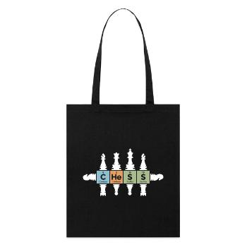 Schach retro Figuren Periodensystem lustig Symbol - Stanley/Stella Bio-Stoffbeutel - Schwarz - Vorne
