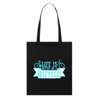 La vie est meilleure à vélo. Cyclisme Sport - Tote bag bio Stanley/Stella - noir - Devant