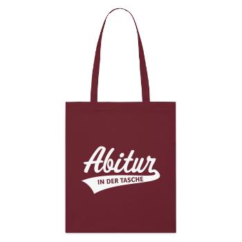 Abitur – In Der Tasche (Abiturient / Abi / White) - Stanley/Stella Bio-Stoffbeutel - Burgunderrot - Vorne