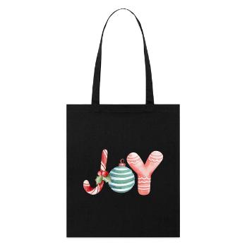 Joy Christmas Scripture Ornament - Stanley/Stella Organic Tote Bag - black - Front