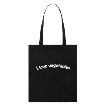 I love vegetables - Stanley/Stella Bio-Stoffbeutel - Schwarz - Vorne