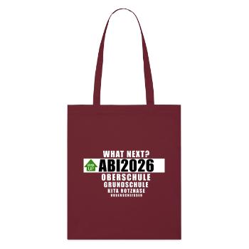 Abi2026 - what next? - Stanley/Stella Bio-Stoffbeutel - Burgunderrot - Vorne