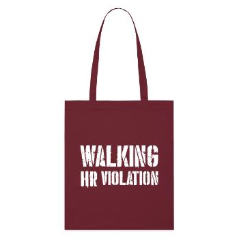 walking hr violation - Stanley/Stella Organic Tote Bag - burgundy - Front