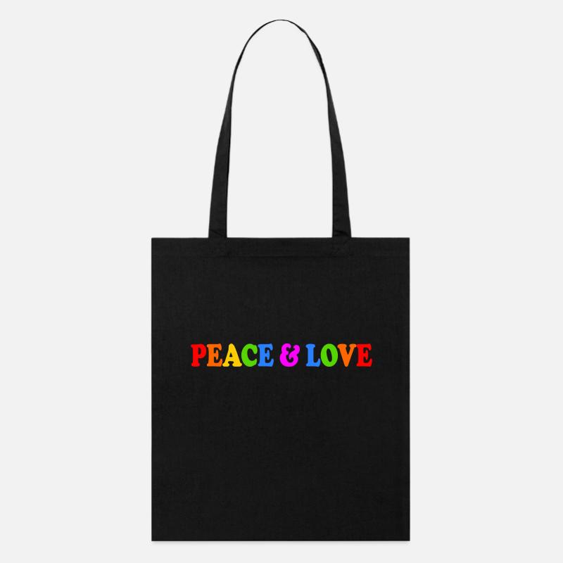 Peace and love - Stanley/Stella Bio-Stoffbeutel - Schwarz