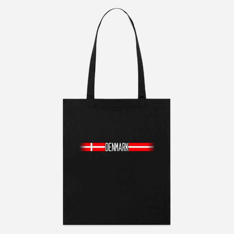 Danemark Drapeau / bannière 004 dessins ronds - Tote bag bio Stanley/Stella - noir