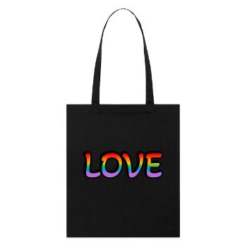 Amour arc-en-ciel rétro - Tote bag bio Stanley/Stella - noir - Devant