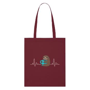 I love coffee t shirt coffee time sholt - Tote bag bio Stanley/Stella - bordeaux - Devant