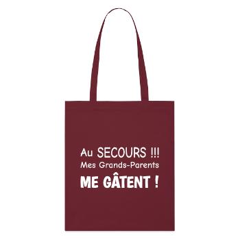 Alert Grandparents Spoil - Stanley/Stella Organic Tote Bag - burgundy - Front