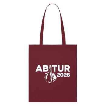 ABI 2026 Mittelfinger Abitur - Geschenk - Stanley/Stella Bio-Stoffbeutel - Burgunderrot - Vorne