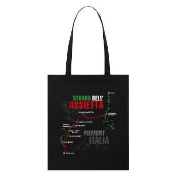 Assietta-Kammstraße | Strada dell'Assietta - Stanley/Stella Bio-Stoffbeutel - Schwarz - Vorne