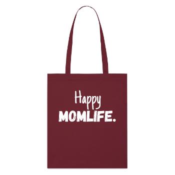 Happy Momlife. - Stanley/Stella Bio-Stoffbeutel - Burgunderrot - Vorne