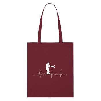 Lustiges Kricketspieler Kricket Sport Sprüche - Stanley/Stella Bio-Stoffbeutel - Burgunderrot - Vorne
