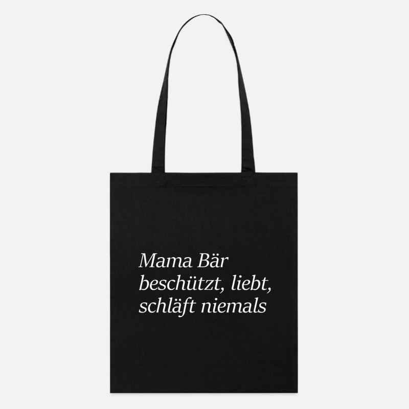 Mama Bär Beschützt Liebt Schlaft Nie Geschenk - Stanley/Stella Bio-Stoffbeutel - Schwarz