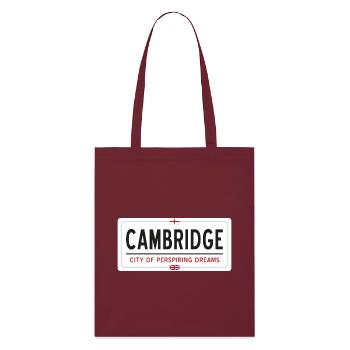 Ortsschild von Cambridge - Stanley/Stella Bio-Stoffbeutel - Burgunderrot - Vorne
