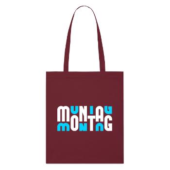 Motiv Montag Weiß/Cyan - Stanley/Stella Bio-Stoffbeutel - Burgunderrot - Vorne