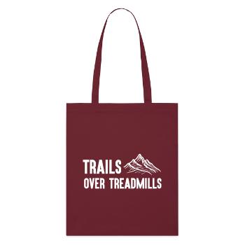 Trailrunning - Trails über Laufbänder - Stanley/Stella Bio-Stoffbeutel - Burgunderrot - Vorne