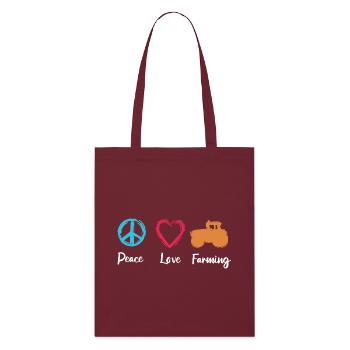 Agriculture Paix Amour - Tote bag bio Stanley/Stella - bordeaux - Devant