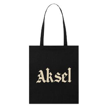 Aksel Fraktur Schrift - Stanley/Stella Bio-Stoffbeutel - Schwarz - Vorne