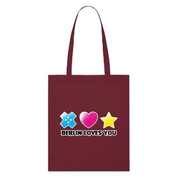 BLY - Iconic Symbols - Grunge - Stanley/Stella Organic Tote Bag - burgundy - Front