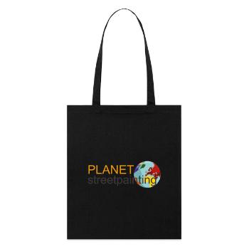Planet logo wit - Stanley/Stella Organic Tote Bag - black - Front
