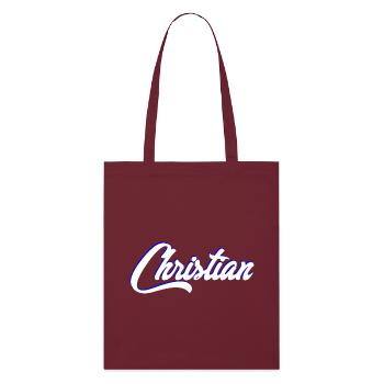 Personalized Christian Name Lettering - Stanley/Stella Organic Tote Bag - burgundy - Front