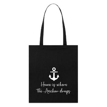 Home is where the Anchor drops weiß - Stanley/Stella Bio-Stoffbeutel - Schwarz - Vorne