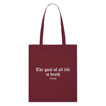 Citation de Freud sur Le but de la mort - Tote bag bio Stanley/Stella - bordeaux - Devant