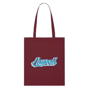 Napoli Retro Script Blau - Stanley/Stella Bio-Stoffbeutel - Burgunderrot - Vorne