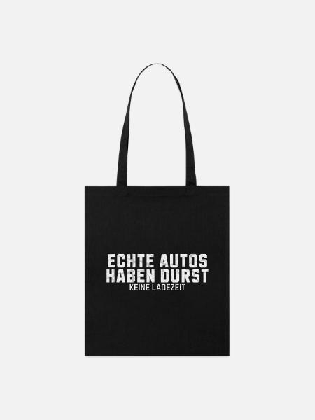 Echte Autos haben Durst Keine Ladezeit - Stanley/Stella Bio-Stoffbeutel - Schwarz