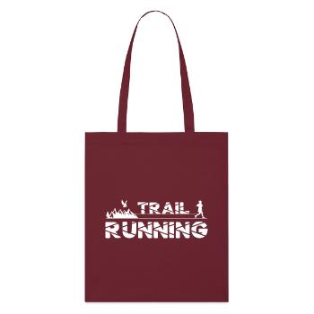 Trail Running Eagle Mountains Forest Shoes Profile - Stanley/Stella Organic Tote Bag - burgundy - Front