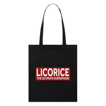 LICORICE - THE ULTIMATE SUPERFOOD - Stanley/Stella Bio-Stoffbeutel - Schwarz - Vorne