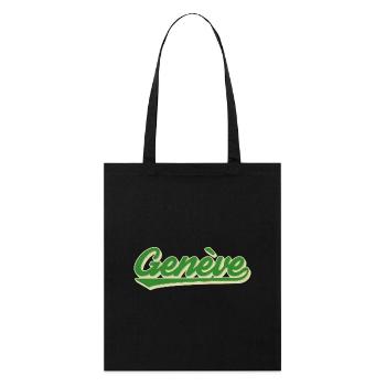 Genève Grün Retro Script - Stanley/Stella Bio-Stoffbeutel - Schwarz - Vorne