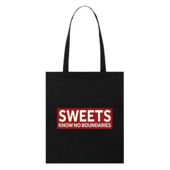 SWEETS KNOW NO BOUNDARIES - Stanley/Stella Bio-Stoffbeutel - Schwarz - Vorne